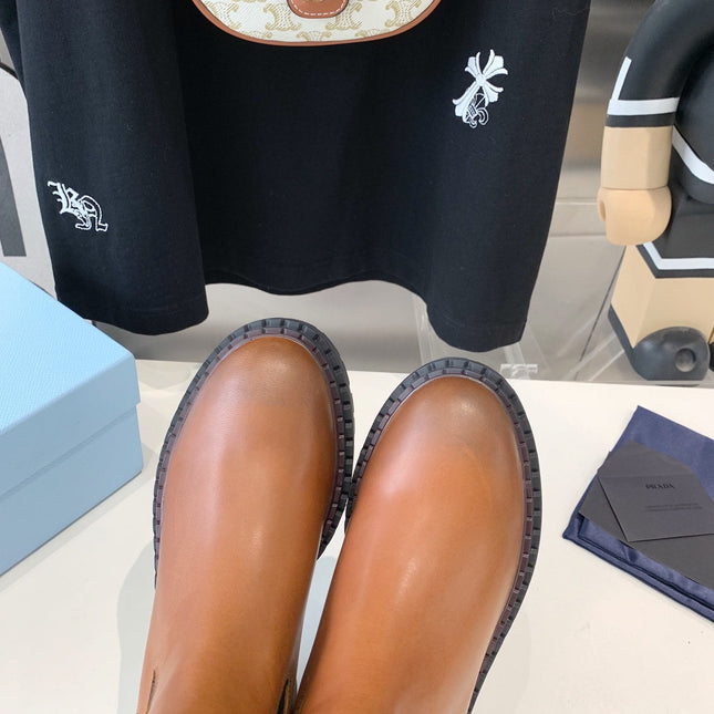 ANKLE BOOTS IN CINNAMON BROWN CALFSKIN