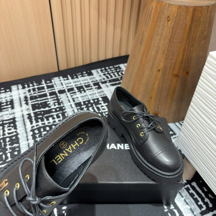 CC OXFORD SHOES IN BLACK CALFSKIN