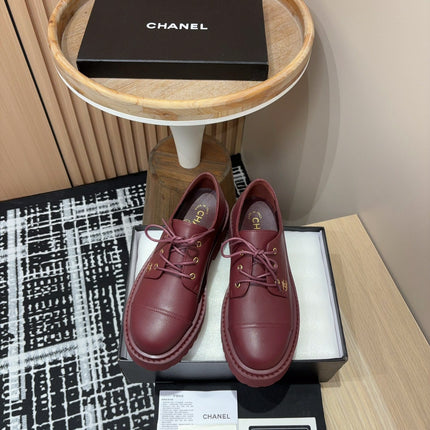 CC OXFORD SHOES IN BURGUNDY RED CALFSKIN