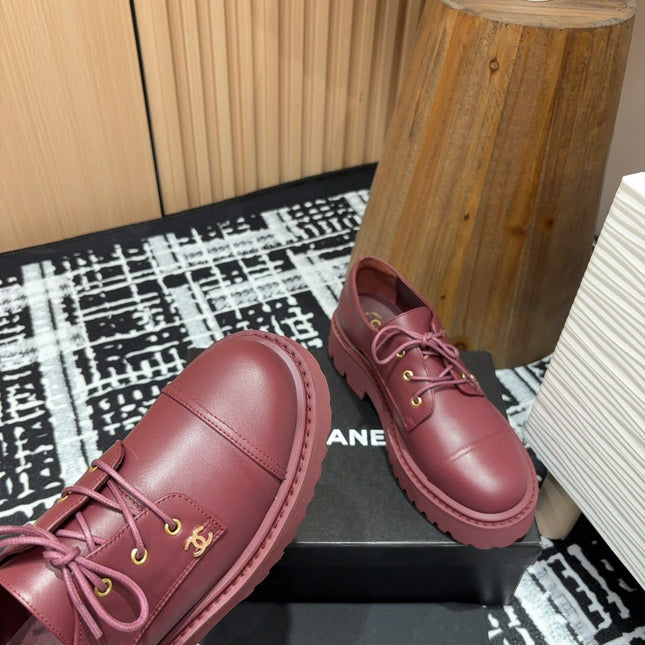 CC OXFORD SHOES IN BURGUNDY RED CALFSKIN