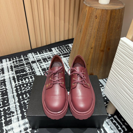 CC OXFORD SHOES IN BURGUNDY RED CALFSKIN