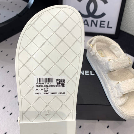 CC DAD SANDAL WHITE LAMB FUR
