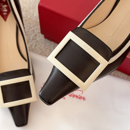 VIV’ CANARD PUMPS IN BLACK SHINY CALFSKIN