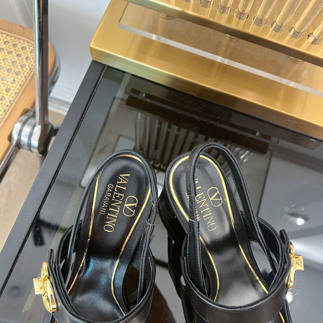 MARY-JANE VLOGO LOCKER SLINGBACK PUMPS BLACK SHEEPSKIN 60 MM