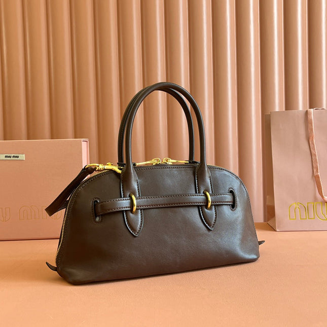 AVENTURE NAPPA BAG 33 IN CEDAR BROWN LAMBSKIN GOLD HARDWARE