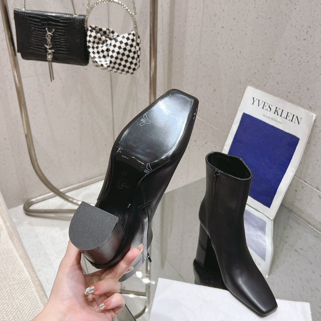 VLOGO THE BOLD EDITION ANKLE BOOT IN BLACK CALFSKIN 70MM