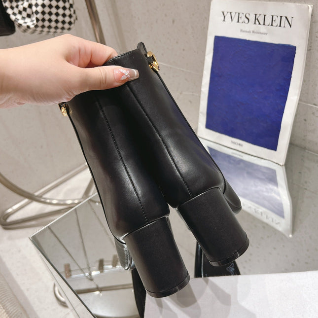 VLOGO THE BOLD EDITION ANKLE BOOT IN BLACK CALFSKIN 70MM