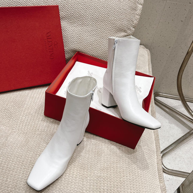 VLOGO THE BOLD EDITION ANKLE BOOT IN WHITE CALFSKIN 70MM
