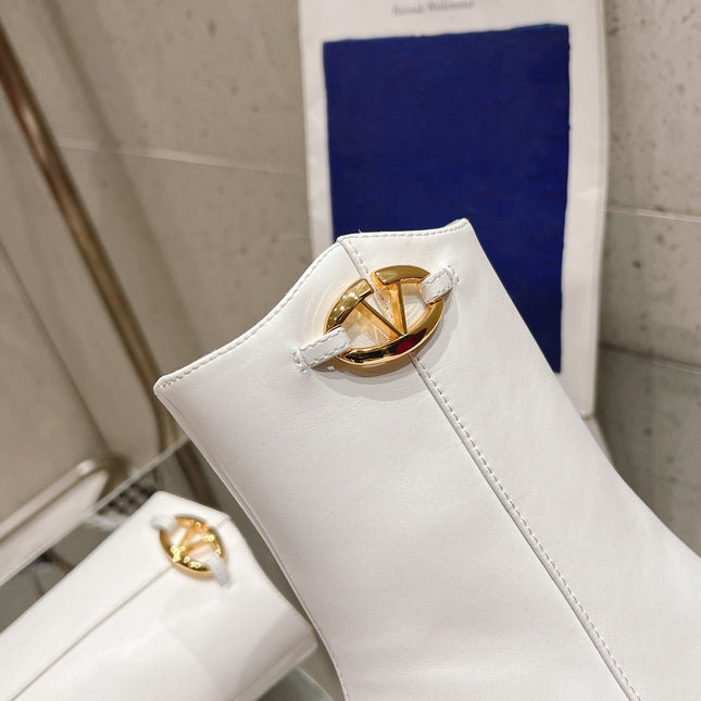 VLOGO THE BOLD EDITION ANKLE BOOT IN WHITE CALFSKIN 70MM