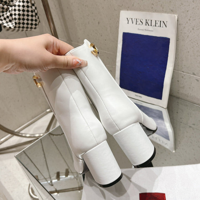 VLOGO THE BOLD EDITION ANKLE BOOT IN WHITE CALFSKIN 70MM