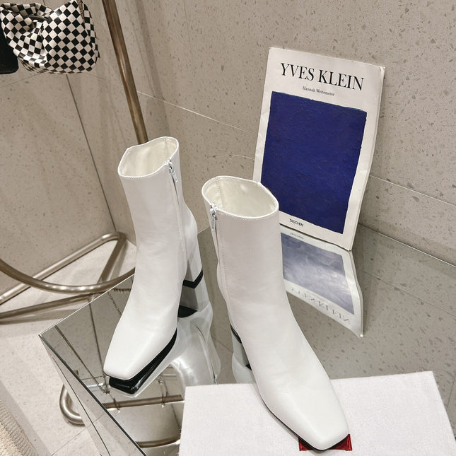 VLOGO THE BOLD EDITION ANKLE BOOT IN WHITE CALFSKIN 70MM