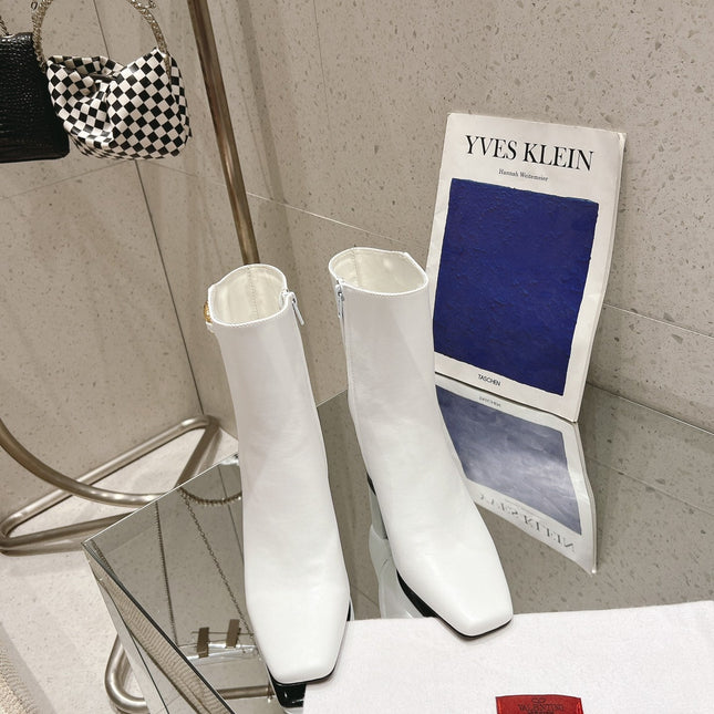 VLOGO THE BOLD EDITION ANKLE BOOT IN WHITE CALFSKIN 70MM