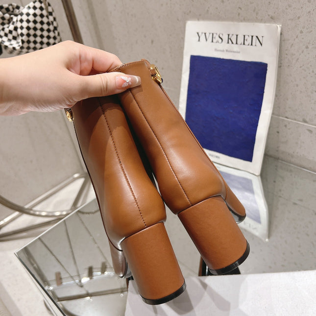 VLOGO THE BOLD EDITION ANKLE BOOT IN BRONZE BROWN CALFSKIN 70MM