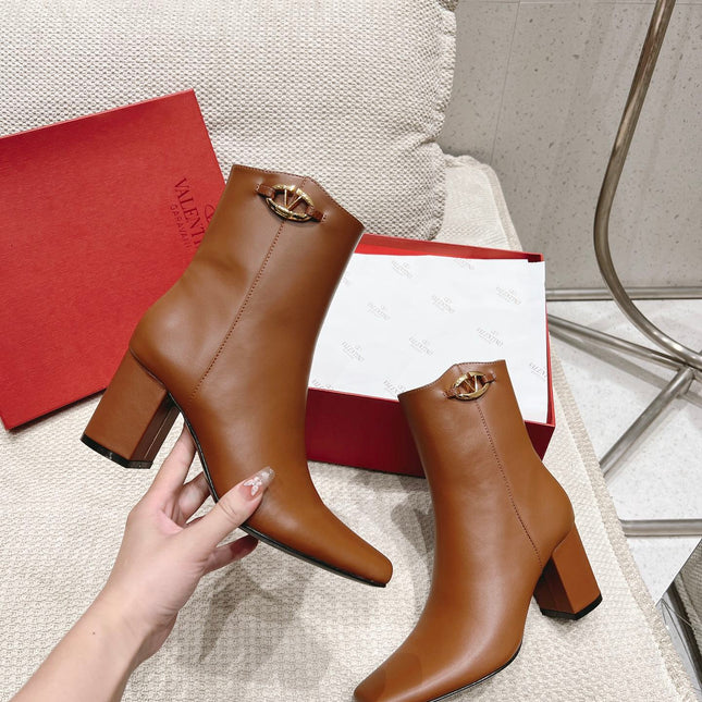 VLOGO THE BOLD EDITION ANKLE BOOT IN BRONZE BROWN CALFSKIN 70MM