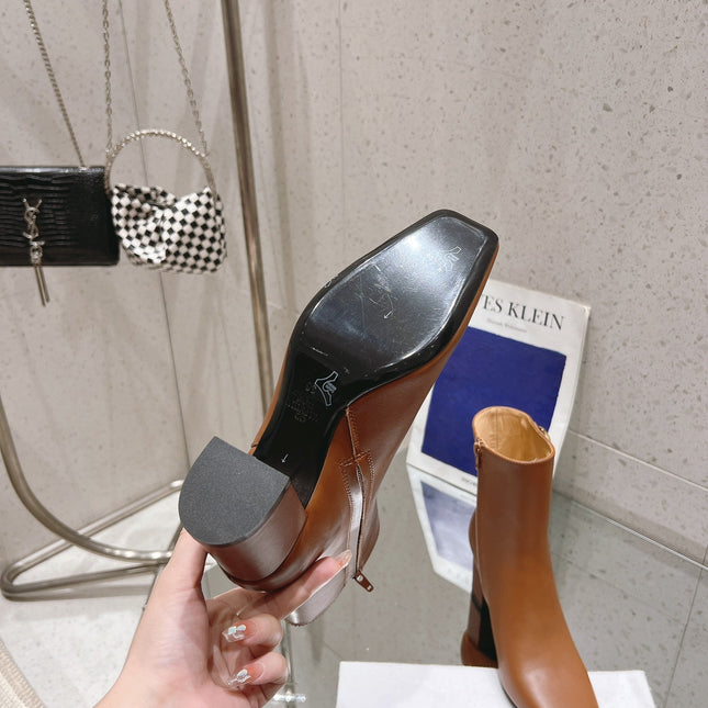 VLOGO THE BOLD EDITION ANKLE BOOT IN BRONZE BROWN CALFSKIN 70MM