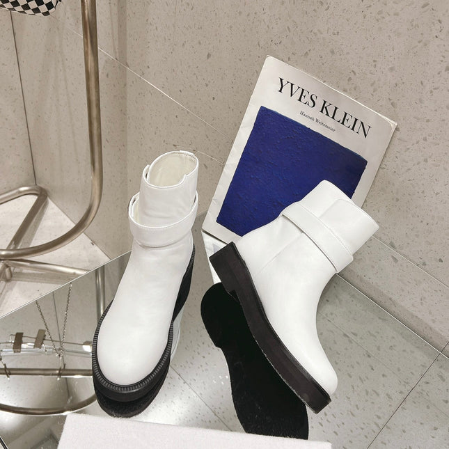 VLOGO LOCKER WHITE CALFSKIN ANKLE BOOT 40MM