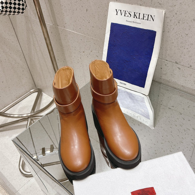 VLOGO LOCKER BRONZE BROWN CALFSKIN ANKLE BOOT 40MM