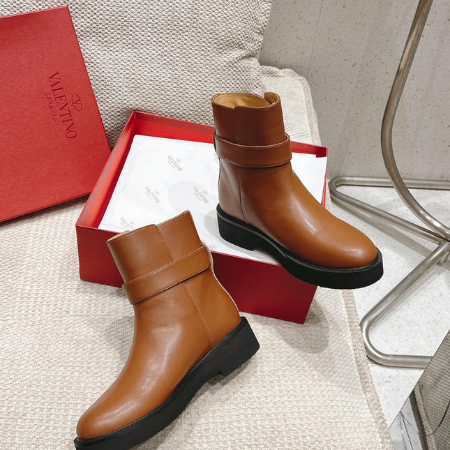 VLOGO LOCKER BRONZE BROWN CALFSKIN ANKLE BOOT 40MM