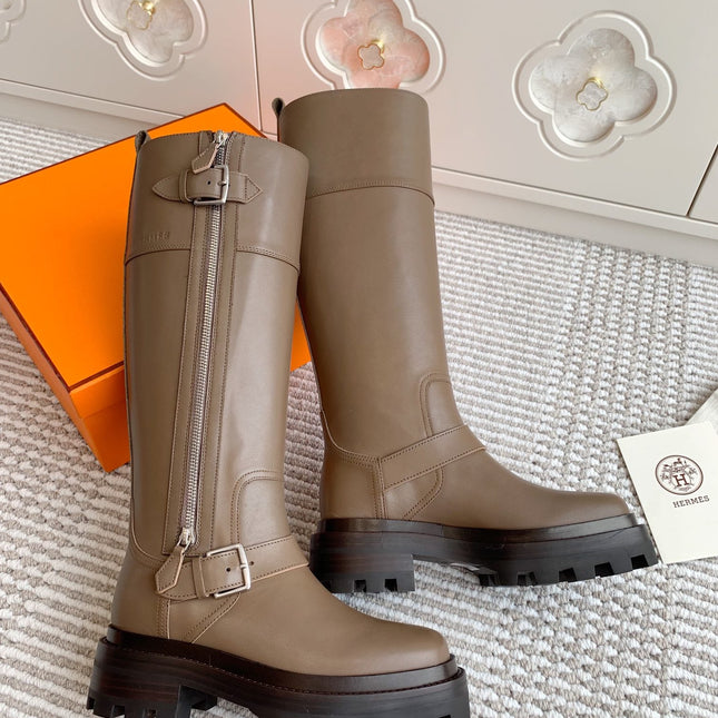 JAIME BOOT IN CEDAR BROWN CALFSKIN