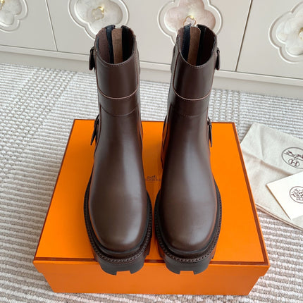 JAIME ANKLE BOOT IN CHOCOLATE BROWN CALFSKIN