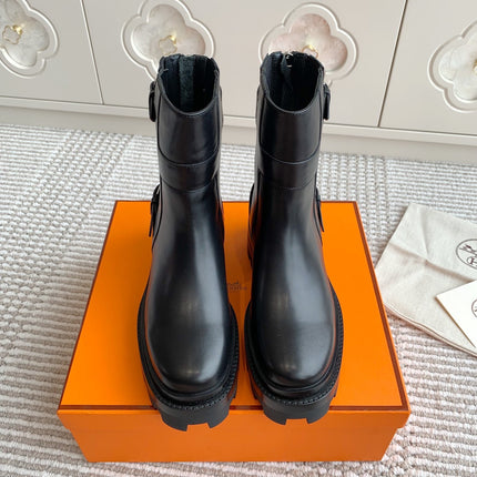 JAIME ANKLE BOOT IN BLACK CALFSKIN