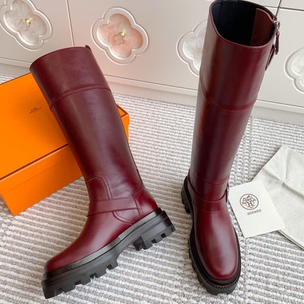 JAIME BOOT IN BURGUNDY RED CALFSKIN