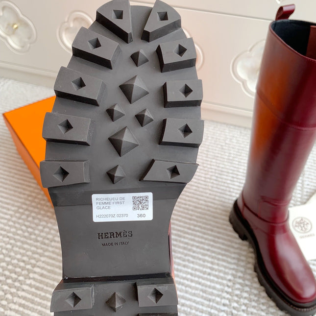 JAIME BOOT IN BURGUNDY RED CALFSKIN