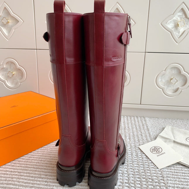 JAIME BOOT IN BURGUNDY RED CALFSKIN