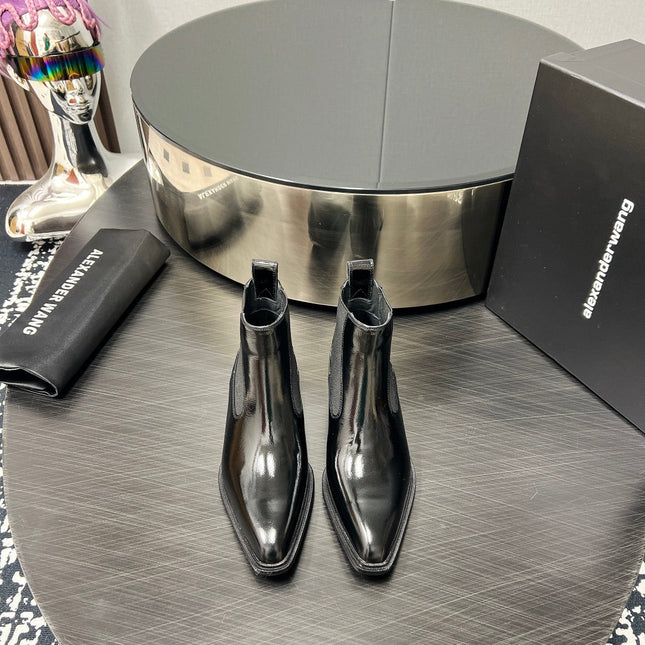 KANE 45MM ANKLE BOOT IN BLACK PATENT CALFSKIN