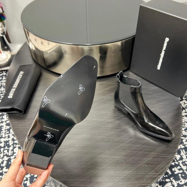 KANE 45MM ANKLE BOOT IN BLACK PATENT CALFSKIN