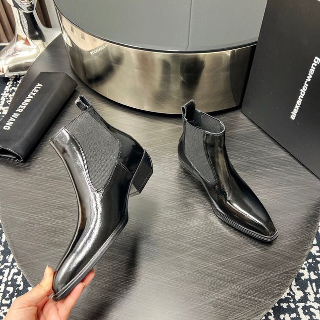 KANE 45MM ANKLE BOOT IN BLACK PATENT CALFSKIN