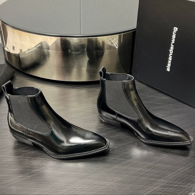 KANE 45MM ANKLE BOOT IN BLACK PATENT CALFSKIN