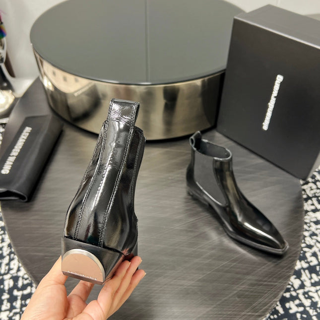 KANE 45MM ANKLE BOOT IN BLACK PATENT CALFSKIN