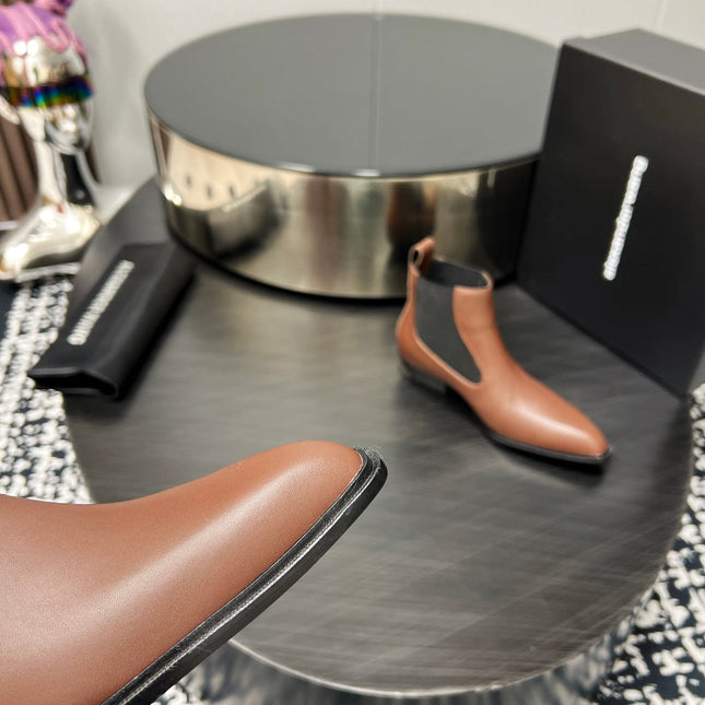 KANE 45MM ANKLE BOOT IN UMBER BROWN CALFSKIN