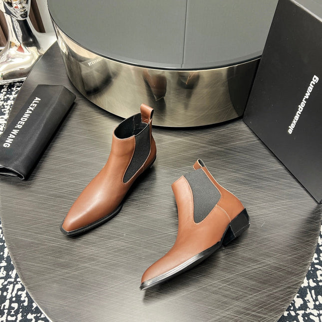 KANE 45MM ANKLE BOOT IN UMBER BROWN CALFSKIN