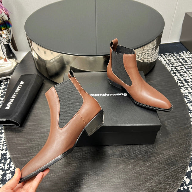 KANE 45MM ANKLE BOOT IN UMBER BROWN CALFSKIN