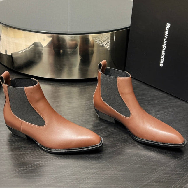 KANE 45MM ANKLE BOOT IN UMBER BROWN CALFSKIN