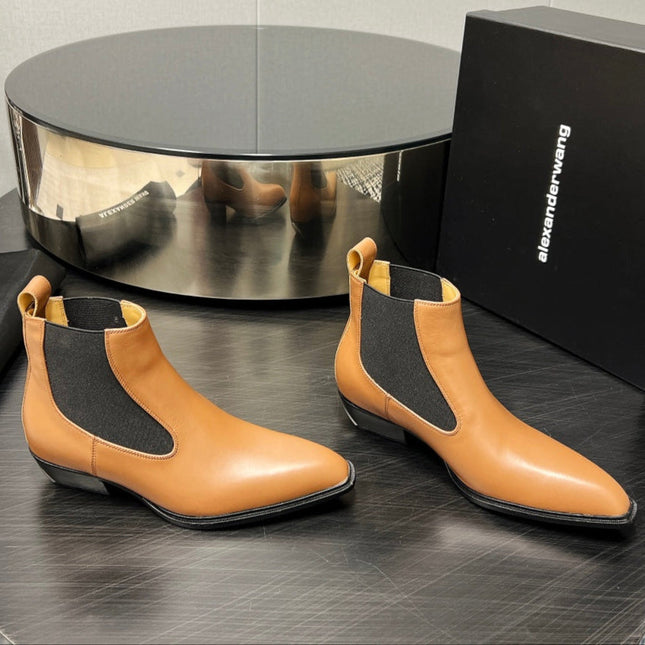 KANE 45MM ANKLE BOOT IN TAWNY BROWN CALFSKIN