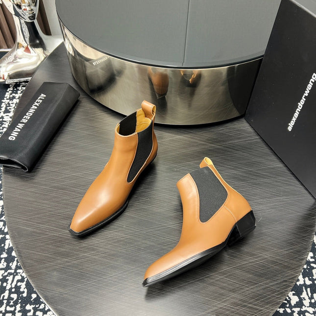 KANE 45MM ANKLE BOOT IN TAWNY BROWN CALFSKIN