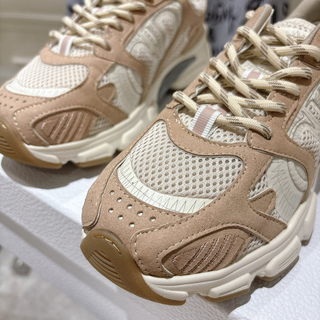 DIOR 25S CHRONO SNEAKER 45MM IN MESH WITH WHITE AND LIGHT BROWN CALFSKIN