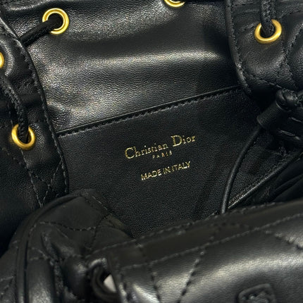 SMALL CARO BACKPACK 20 IN BLACK MACROCANNAGE LAMBSKIN