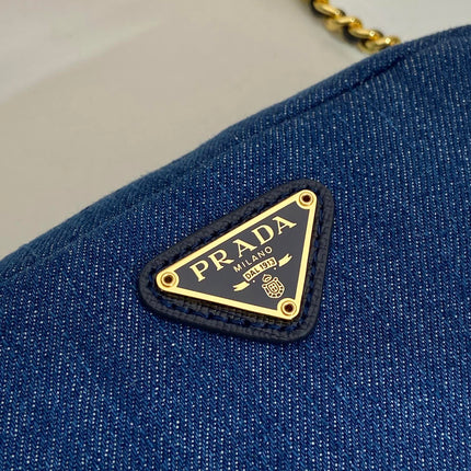 MINI BAG 14 IN AZURE BLUE DENIM GOLD HARDWARE