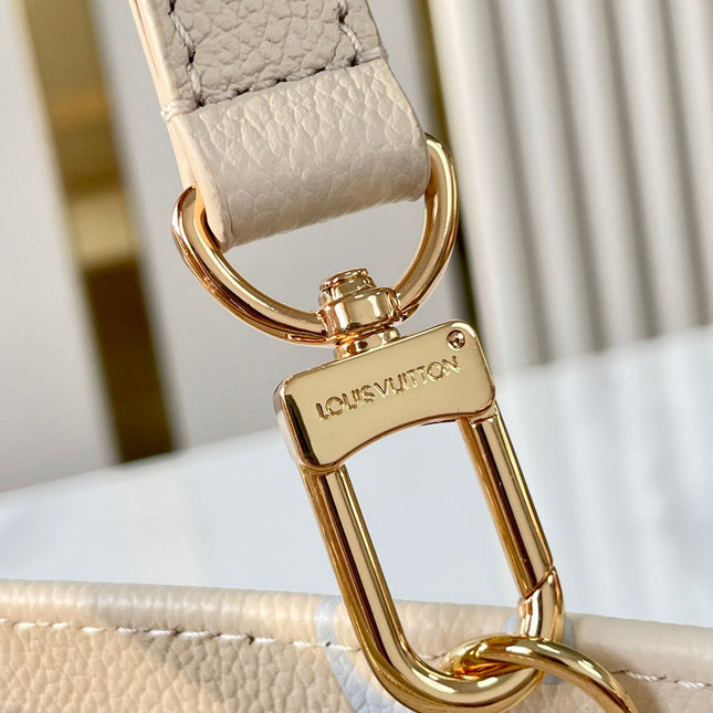ONTHEGO 25 IN CREAM BLUE CALFSKIN GOLD HARDWARE
