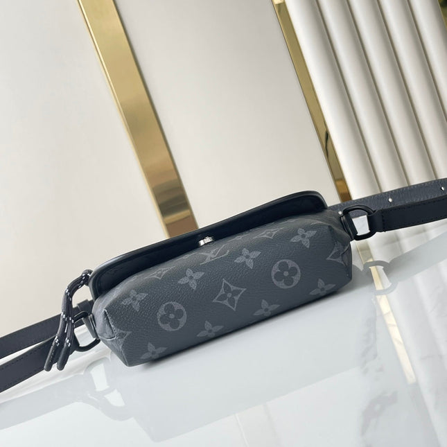 PULSE WEARABLE WALLET 22 IN GUN METAL MONOGRAM ECLIPSE COATED CANVAS