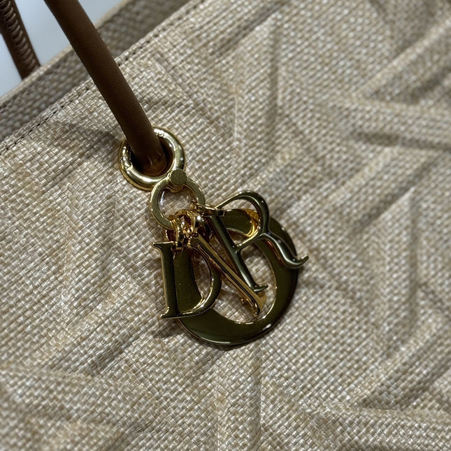 LARGE 41 TOUJOURS BAG IN BISQUE BEIGE CANNAGE RAFFIA