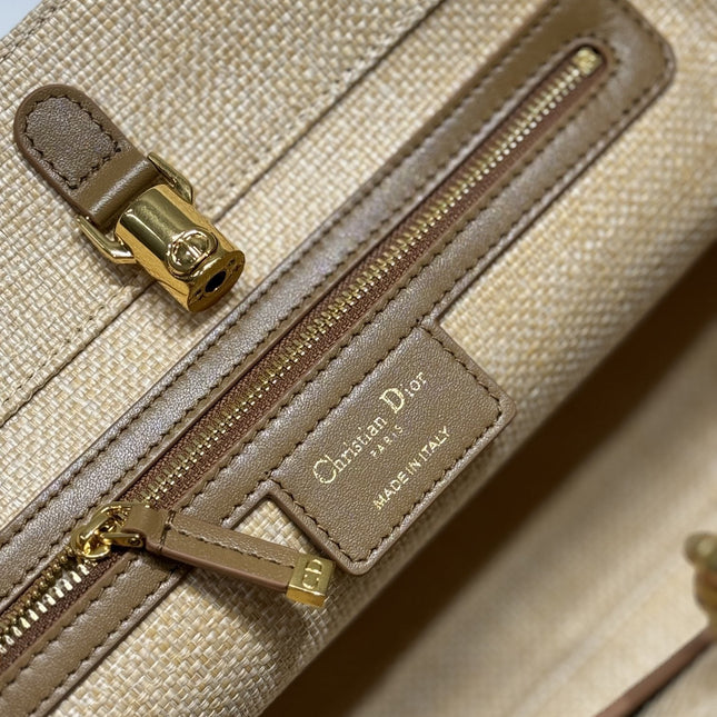 LARGE 41 TOUJOURS BAG IN BISQUE BEIGE CANNAGE RAFFIA