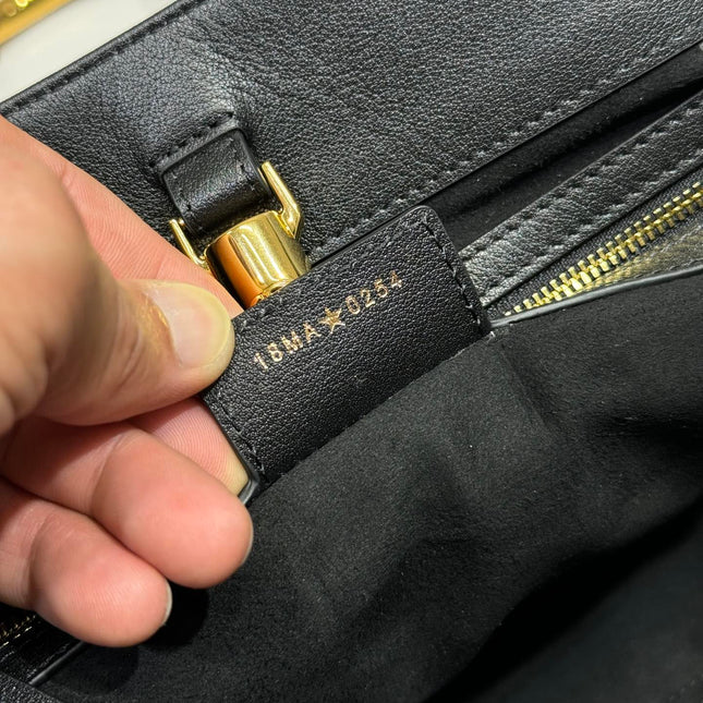 LARGE 41 TOUJOURS BAG IN BLACK MACROCANNAGE LAMBSKIN