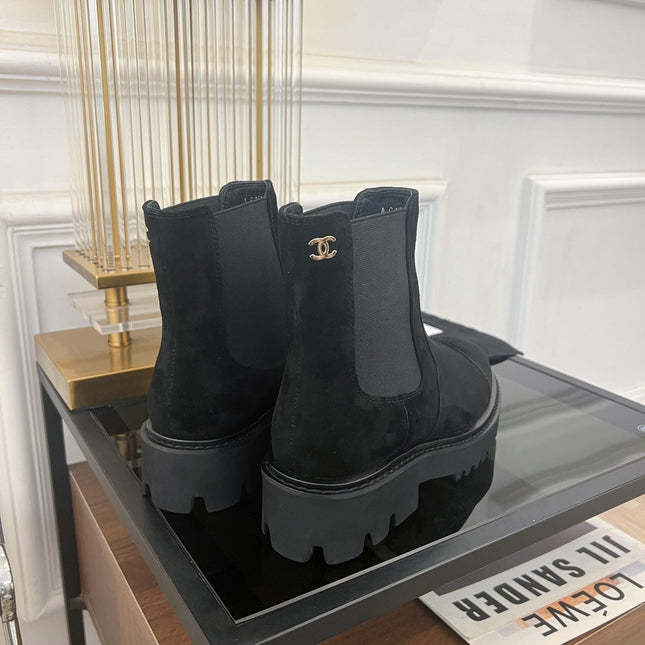 ANKLE BOOTS 4.5 CM IN BLACK LAMB SUEDE