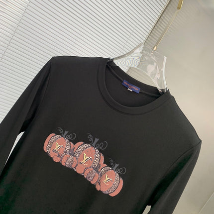LONG-SLEEVE T-SHIRT BLACK COTTON 239578