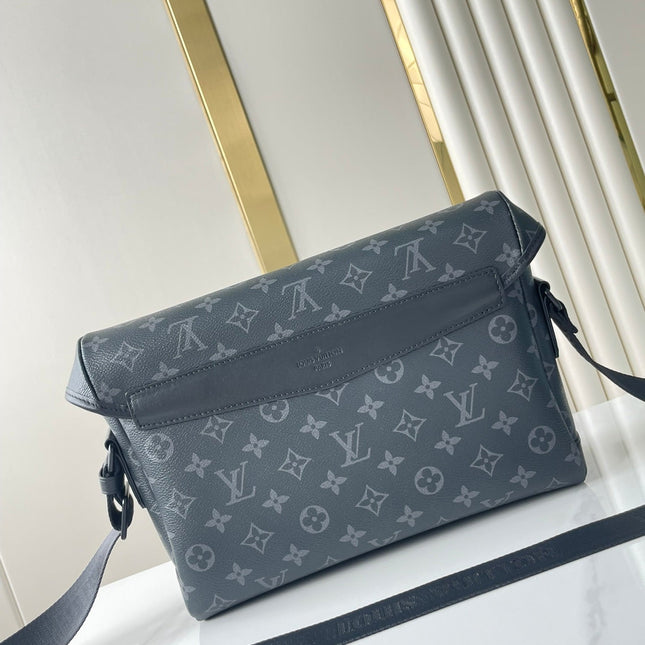 MESSENGER VOYAGER PM 33 IN GUN METAL MONOGRAM ECLIPSE CANVAS